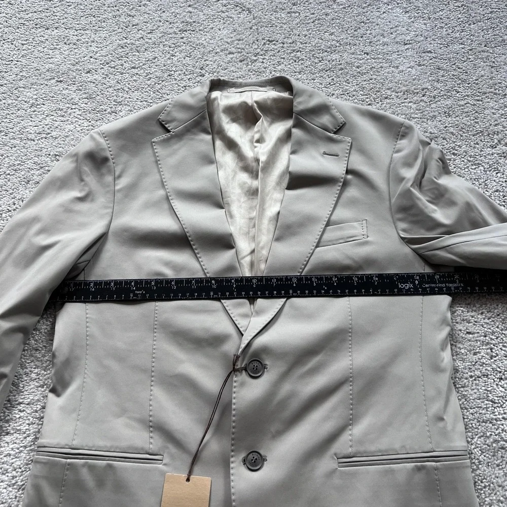 Boggi Milano B Tech Blazer Mens 48 Beige Stretch Travel Jacket Made Italy